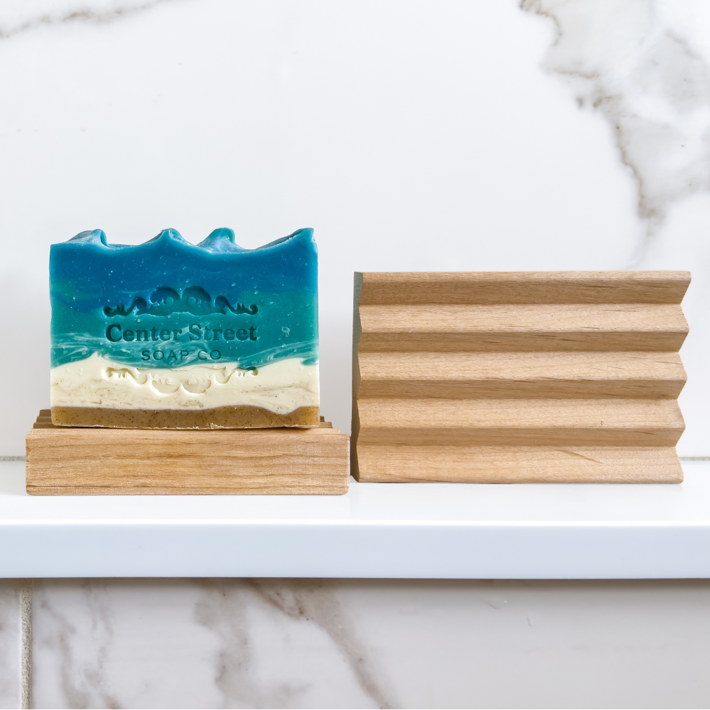 Natural Wood Self-Draining Soap Dish