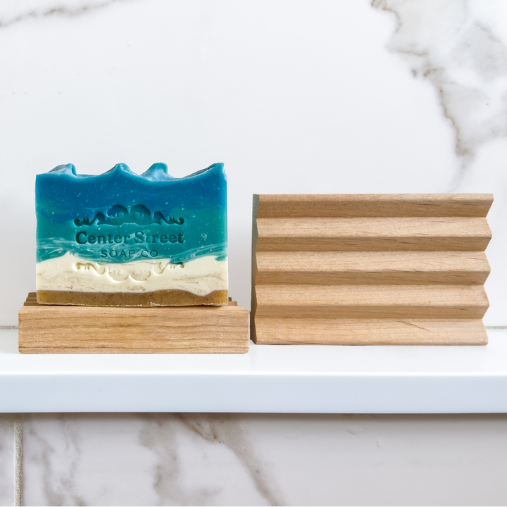 Natural Wood Self-Draining Soap Dish