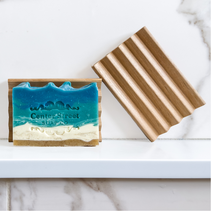 Natural Wood Self-Draining Soap Dish