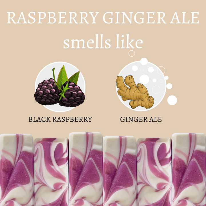 Raspberry Ginger Ale Handmade Soap Bar (4oz)