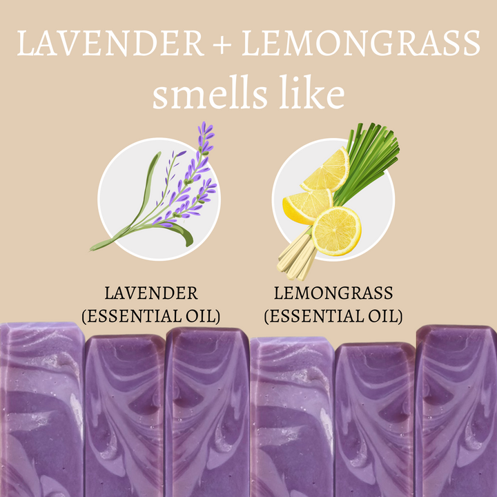 Lavender and Lemongrass Handmade Soap Bar with Essential Oils (4oz)