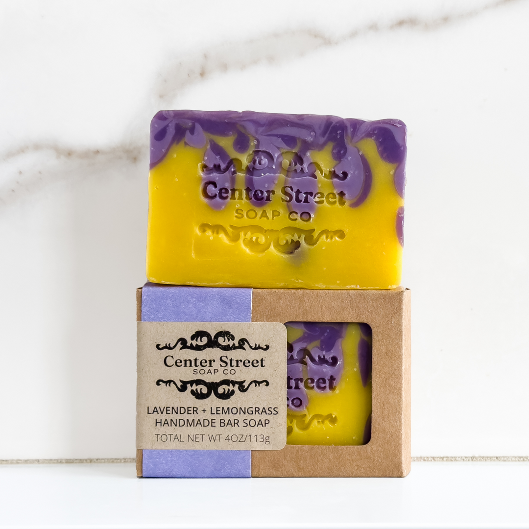 Lavender and Lemongrass Handmade Soap Bar with Essential Oils (4oz)