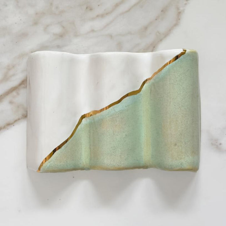 Gold Wave Ceramic Soap Dish