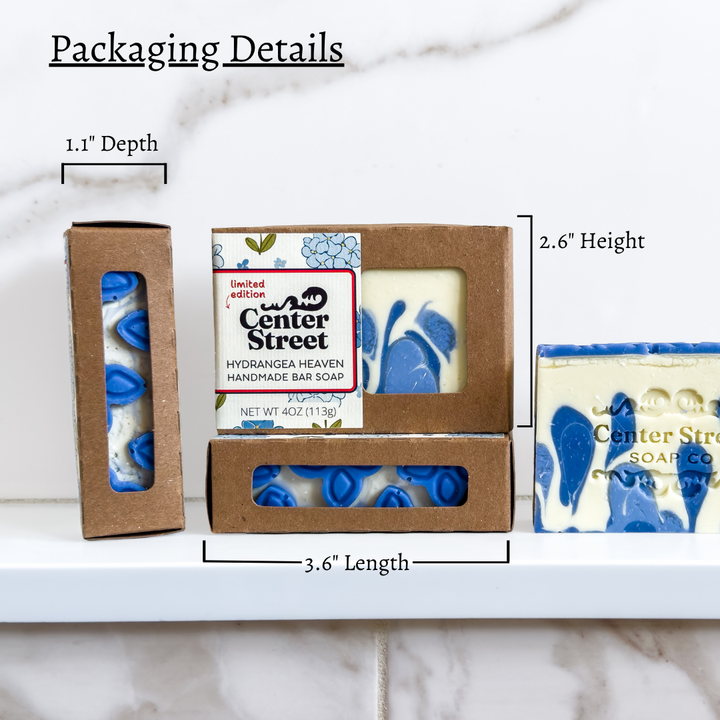 Boxed Hydrangea Heaven Handmade Soap Bar by Center Street Soap Co.