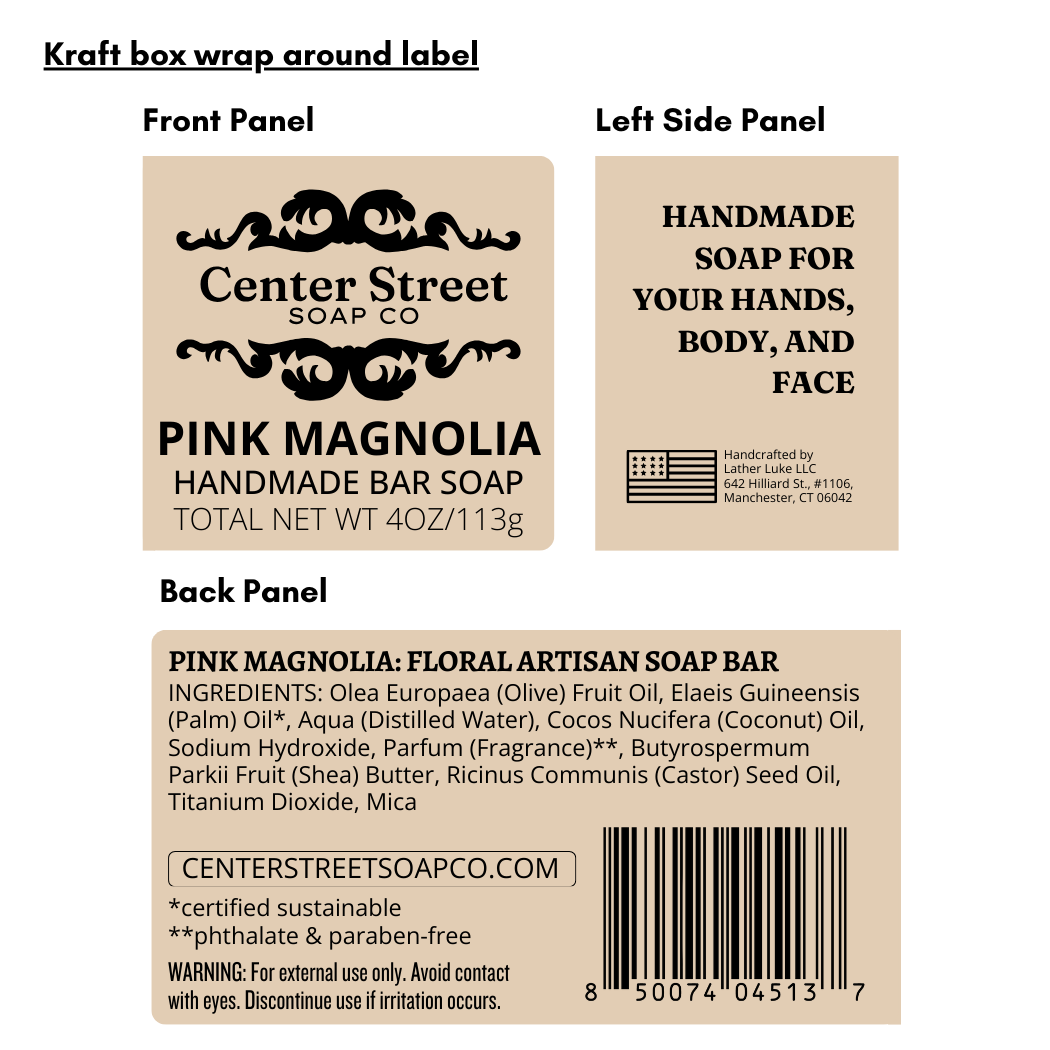 Pink Magnolia Handmade Soap Bar (4oz)