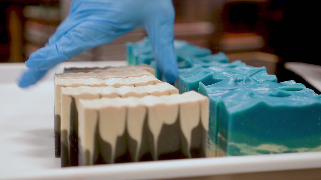 Video for the making of Perfect Man Handmade Soap Bar by Center Street Soap Co.