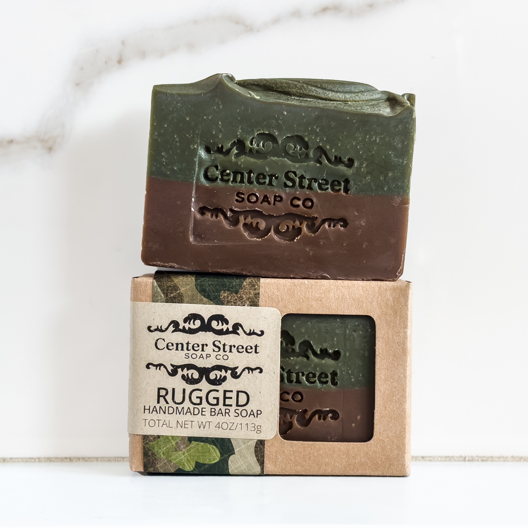 Rugged Woodsy Handmade Soap Bar with Activated Charcoal (4oz)