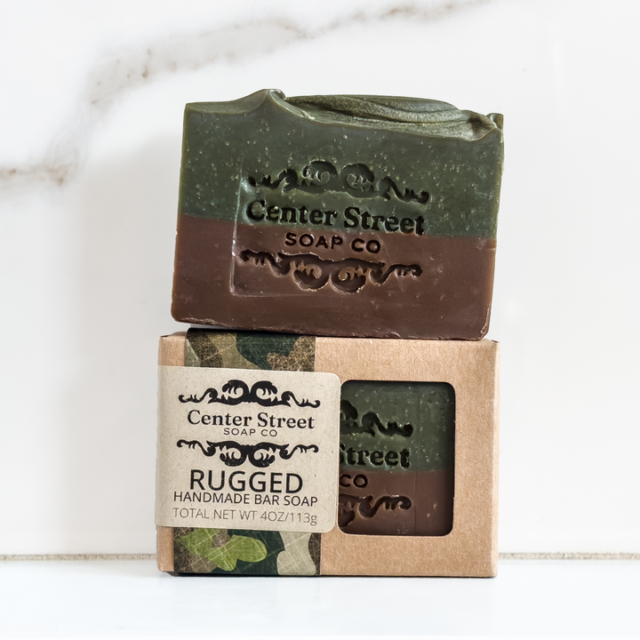 Rugged Woodsy Handmade Soap Bar with Activated Charcoal (4oz)