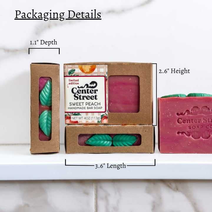 Boxed Sweet Peach Handmade Soap Bar by Center Street Soap Co.