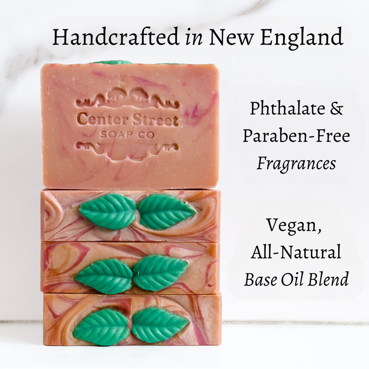 Sweet Peach Handmade Soap Bar by Center Street Soap Co. Handcrafted in New England